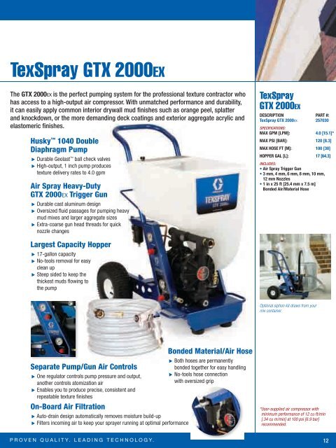 Graco Texture Sprayer Brochure - Graco Inc.