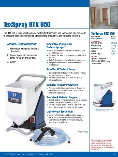 Graco Texture Sprayer Brochure - Graco Inc.