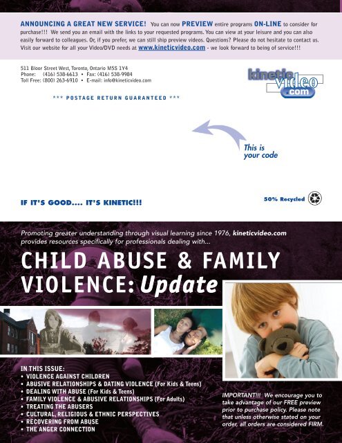 CHILD ABUSE & FAMILY VIOLENCE - Kinetic Video