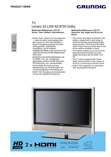 TV Lenaro 32 LXW 82-8720 Dolby
