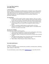 Download Internship Application PDF - Las Vegas Motor Speedway