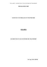 Cours les routes et les systÃ¨mes de transport - MDP UCAD