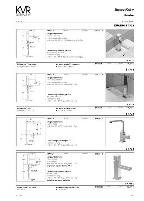 LAVE-MAINS | KOUDWATERKRANEN - KVR