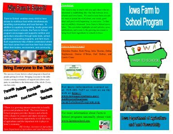 Farm-to-School Brochure - Iowa Department of Agriculture and Land ...