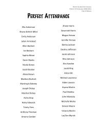 PERFECT ATTENDANCE - North Elementary School