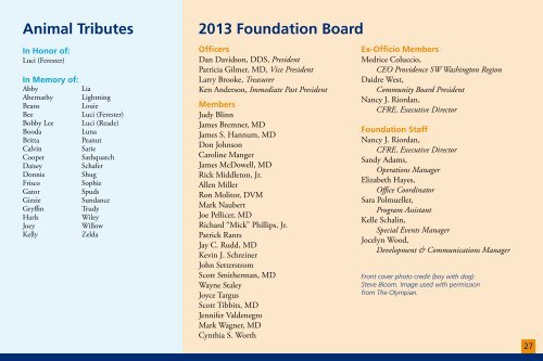 Providence St. Peter Foundation Annual Report 2012