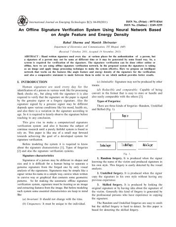 An Offline Signature Verification System Using Neural Network ...