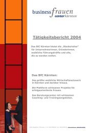 TÃ¤tigkeitsbericht 2004 - Business frauen Center KÃ¤rnten