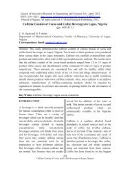 Caffeine Content of Cocoa and Coffee Beverages in Lagos, Nigeria ...