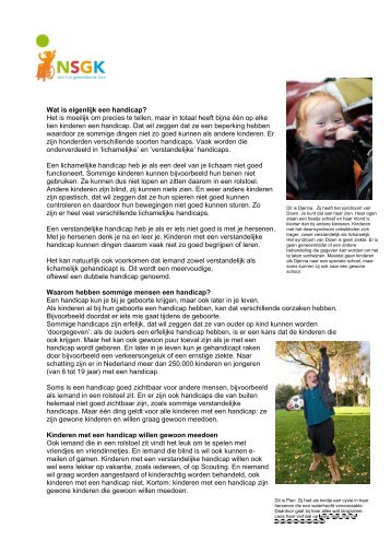 Wat is eigenlijk een handicap? - Nederlandse Stichting voor het ...