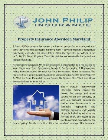 Property Insurance Aberdeen Maryland