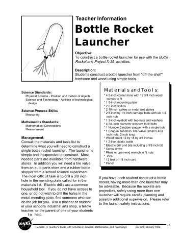 Teacher Information Bottle Rocket Launcher