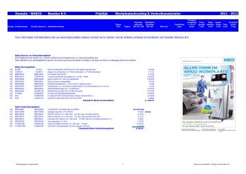 Dometic - WAECO Benelux B.V. Prijslijst Werkplaatsuitrusting ...