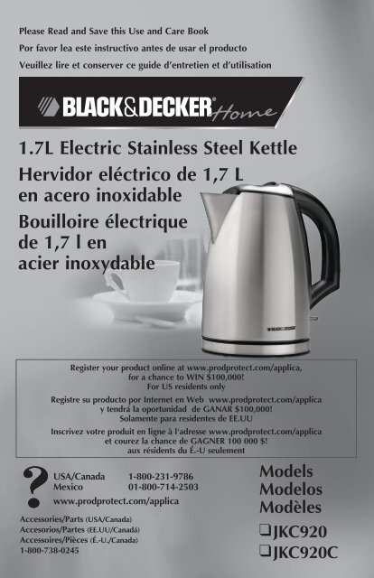 1.7L Electric Stainless Steel Kettle Hervidor elÃ©ctrico de 1,7 L en ...