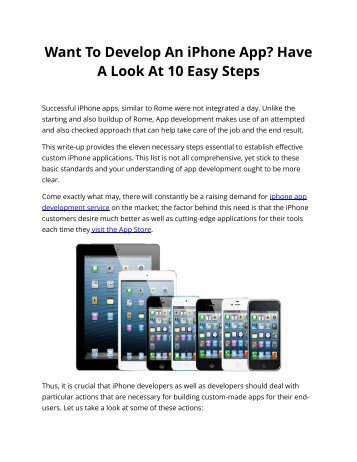 Want To Develop An iPhone App? Have A Look At 10 Easy Steps