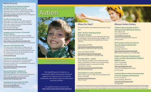 NW Resource Brochure - Missouri Department of Mental Health