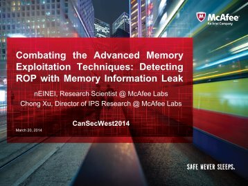 Combating the Advanced Memory Exploitation Techniques - CanSecWest