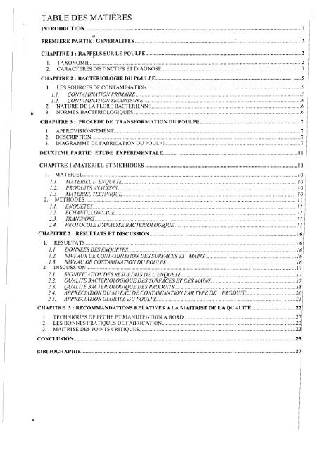 Etude de la qualitÃ© microbiologique du poulpe (Octopus ... - BEEP