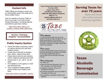 TABC Working With Local Law Enforcement - Texas Alcoholic ...