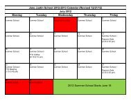 Jane Justin School 2012-2013 Calendar (Revised 12/21/12) July ...