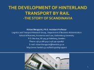 the development of hinterland transport by rail - Dryport