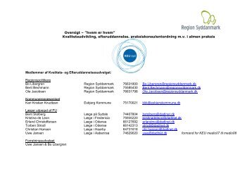 oversigt - hvem er hvem - Region Syddanmark