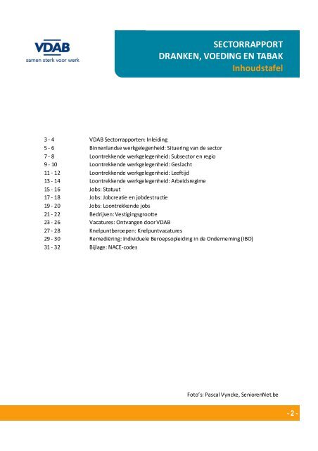 Dranken, voeding en tabak - VDAB