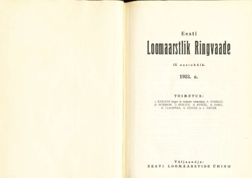 1933 Ringvaade nr.: 1 Kaks juhtu luu-kildmurru korpaalliigese ...