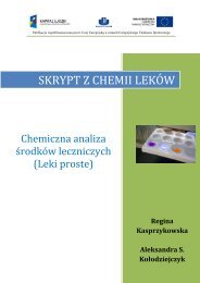 Chemiczna analiza ÅrodkÃ³w leczniczych - Uniwersytet GdaÅski