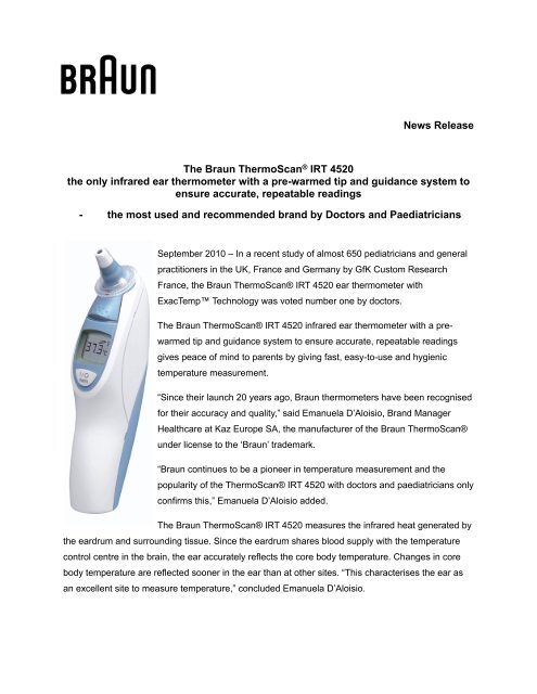 Braun ThermoScan IRT 4520 GENERIC ENG - KAZ Europe