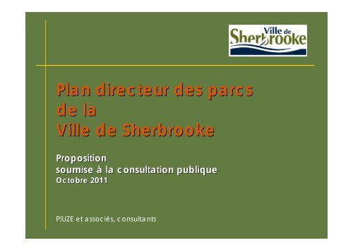 PrÃ©sentation du plan directeur des parcs - Ville de Sherbrooke