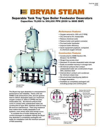 Separable Tank Tray Type Boiler Feedwater ... - Bryan Boilers