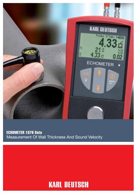 ECHOMETER 1076 Data Measurement Of Wall Thickness And ...