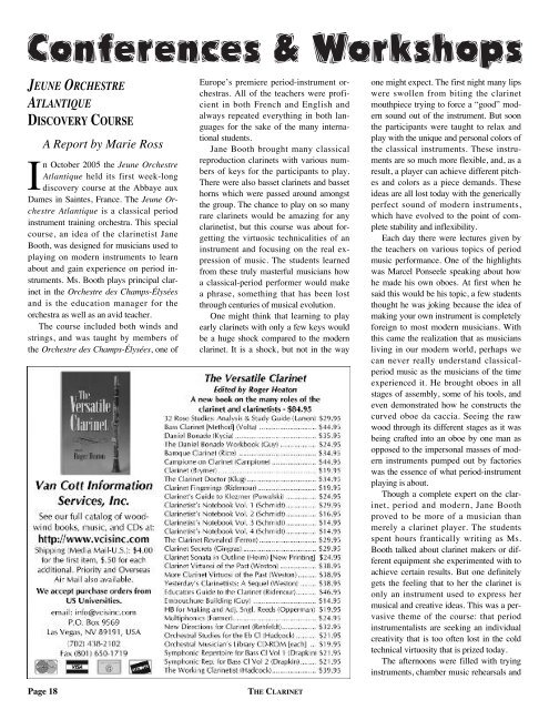 Volume 33 Number 3 June 2006 - International Clarinet Association