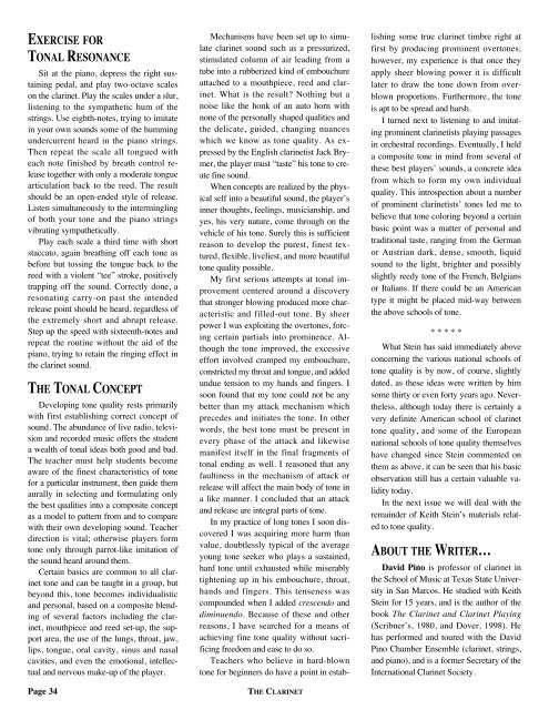 Volume 33 Number 3 June 2006 - International Clarinet Association