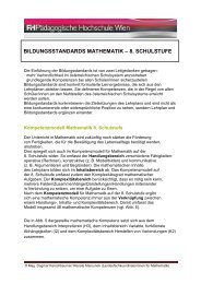 BILDUNGSSTANDARDS MATHEMATIK â 8. SCHULSTUFE