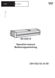 ED 200-D Operation manual Bedienungsanleitung 194 552-01-6-50