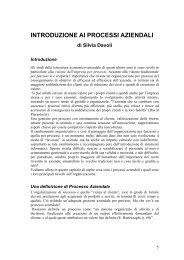 INTRODUZIONE AI PROCESSI AZIENDALI di Silvia Davoli