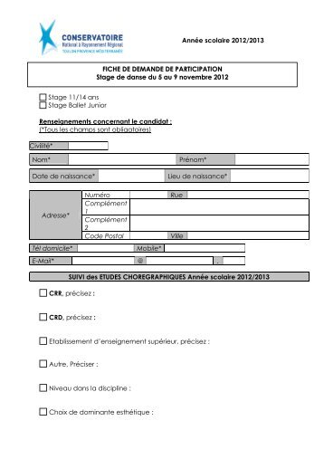 fiche demande participation danse toussaint 2012 - CNRR