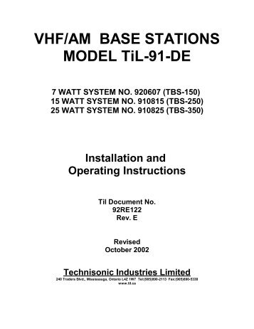 TBS-150/250/350 - Dallas Avionics, Inc.