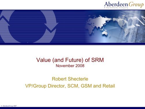 Value of Supplier Relationship Management (SRM) - The APICS ...