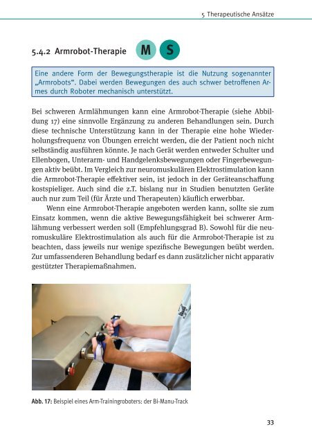 Rehabilitative Therapie bei Armlähmungen nach einem Schlaganfall