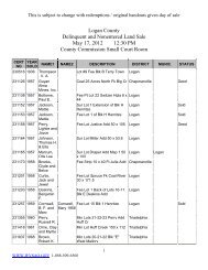 Logan County Delinquent and Nonentered Land Sale May 17, 2012 ...