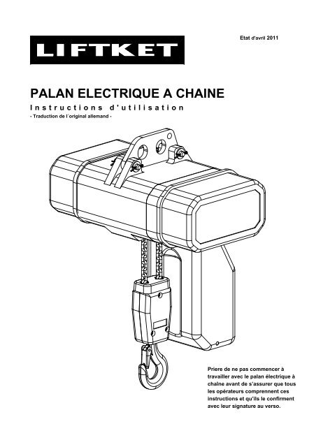 Palan électrique chariot élec 250 kg 1 brin vitesse 8 m/