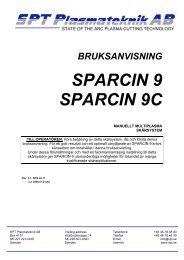 manual sparcin 9, 9c - SPT Plasmateknik AB