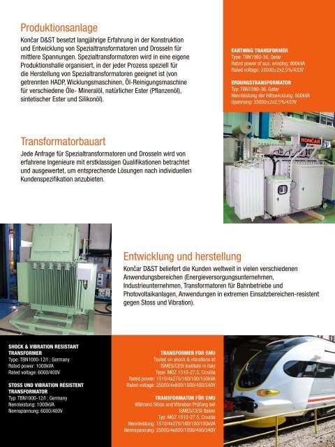 Special Transformers and Reactors for  Medium Voltages ...