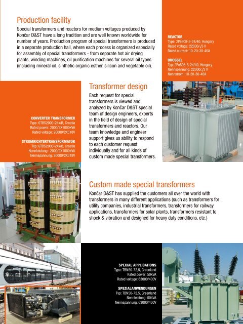 Special Transformers and Reactors for  Medium Voltages ...