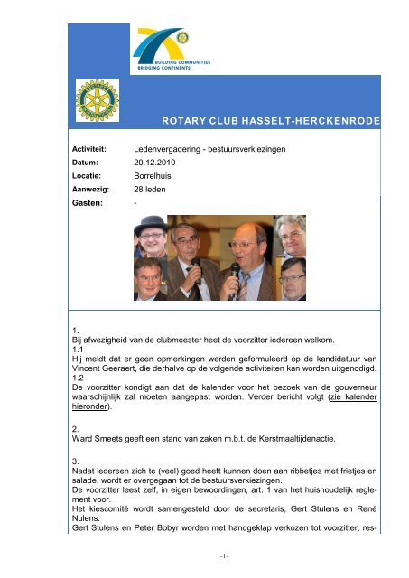 pdf - 828,1 Kb - Rotary Hasselt-Herckenrode: Start