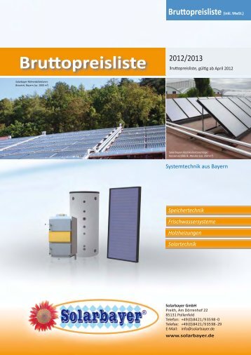 Preisliste Endkunde - Solarbayer GmbH