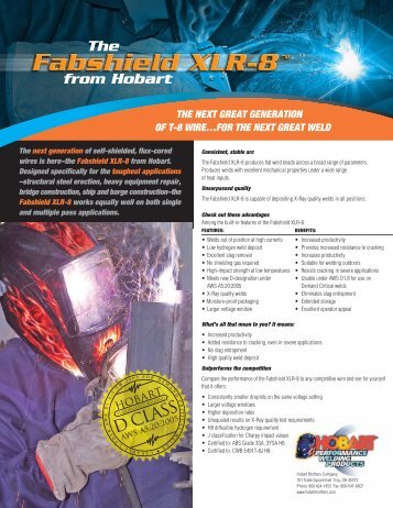 Fabshield XLR-8 Poster - Hobart Brothers